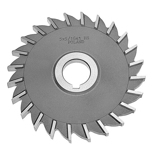 5" x 13/32" x 1-1/4" Bore H.S.S. Plain Tooth Milling Cutter product photo Front View L