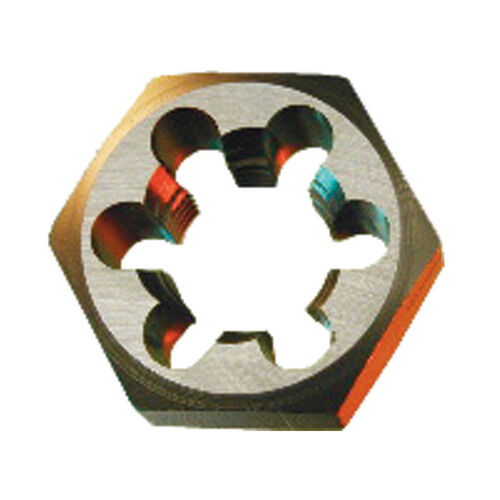 8-32 UNC Carbon Steel Hex Rethreading Die product photo Front View L