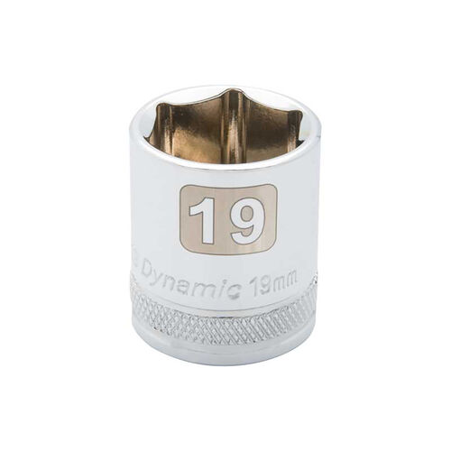 16mm Metric Standard Chrome Socket - 3/8" Drive product photo Front View L