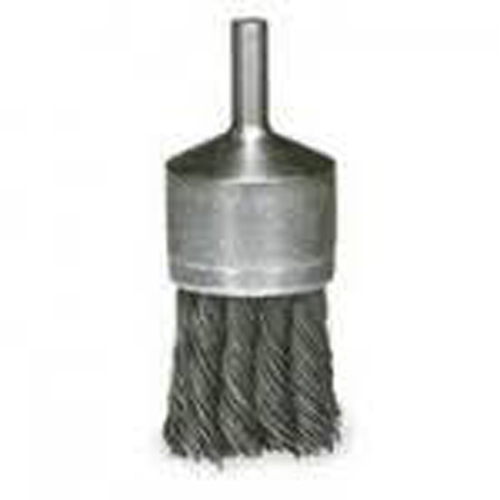 1-1/8" Diameter x 1/4" Shank  0.020" Steel Wire Knot End Brush product photo Front View L