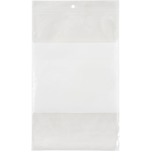 9" x 6" Reclosable White Block Poly Bag, 2 mils product photo Front View L