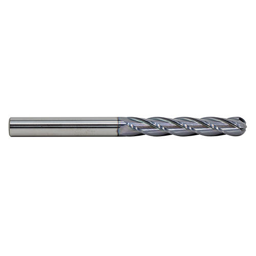 7/16" Diameter x 7/16" Shank 4-Flute Extra Long Length Ball Nose Yellow Series Carbide End Mill product photo