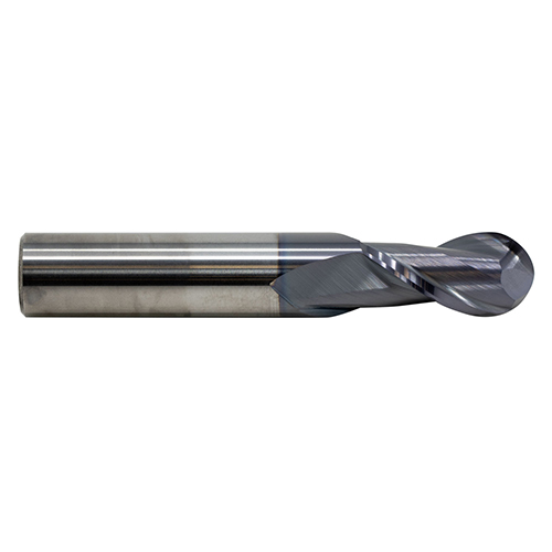 14.0mm Diameter x 14mm Shank 2-Flute Regular Length Ball Nose AlTiN Red Series Carbide End Mill product photo