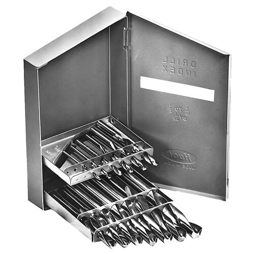 15pc TiN Coated H.S.S. Fractional Drill Bit Set product photo Front View L
