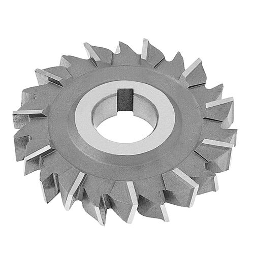 6" x 1-3/16" x 1-1/4" Bore H.S.S. Staggered Tooth Milling Cutter product photo Front View L