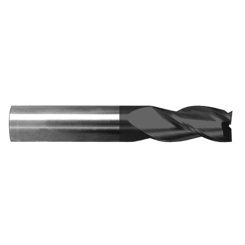 17/64" Diameter x 5/16" Shank 3-Flute 40º Helix TiCN Coated Green Series Carbide End Mill product photo Front View L