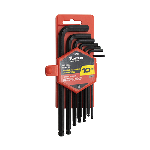 10pc Imperial Ball End Hex Key Set product photo Front View L