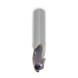 3/8" Diameter 2-Flute Ball Nose Stub Length TiAlN Coated Carbide End Mill product photo Side View S