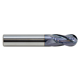 4.0mm Diameter x 4mm Shank 4-Flute Regular Length Ball Nose AlTiN Red Series Carbide End Mill product photo
