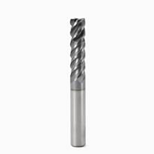 10mm Diameter x 10mm Shank 0.13mm Corner Chamfer 4-Flute Standard Length SIRON-A Coated Carbide Corner Chamfer End Mill product photo Front View L