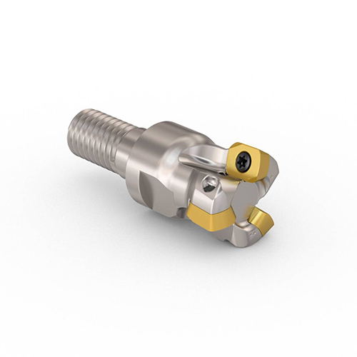 R217.21-00.625-08RE-LP05-3A 0.3622" Diameter M8 Combimaster Shank Coolant Through 3-Flute Indexable High Feed End Mill product photo Front View L