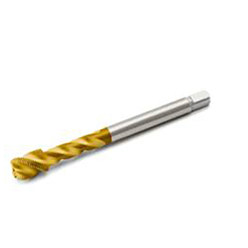 M64x6.0 6H TiN Coated HSS-E Bottoming Spiral Flute Tap product photo Front View L