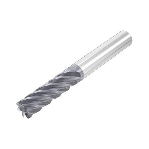 3/8" Diameter x 0.3750" Shank 6-Flute AlTiN Coated Corner Radius Carbide End Mill product photo Front View L