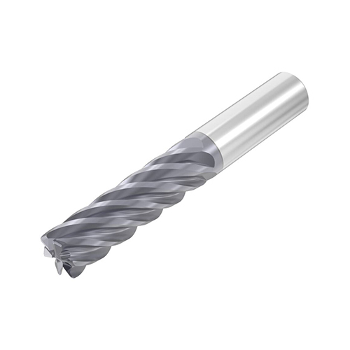 1/2" Diameter x 0.5000" Shank 6-Flute AlTiN Coated Corner Radius Carbide End Mill product photo Front View L