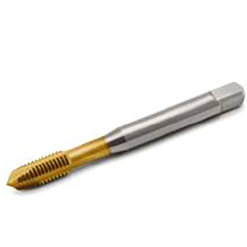 M5x0.8 6G TiN Coated HSS-PM Spiral Point Plug Tap product photo Front View L