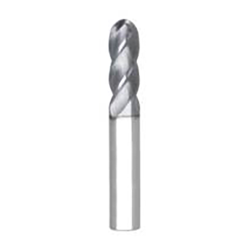 0.1250" Diameter 0.1250" Shank 4-Flute Short Length AlTiN Carbide Ball End Mill product photo Front View L