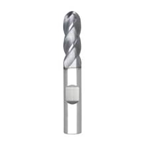 0.5000" Diameter 0.5000" Shank 4-Flute Short Length AlTiN Carbide Ball End Mill product photo Front View L