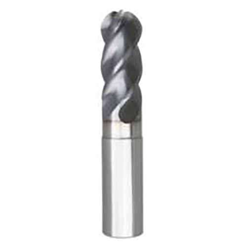 0.4375" Diameter x 0.4375" Shank 4-Flute Short Length AlTiN Coated Carbide Ball Nose End Mill product photo Front View L