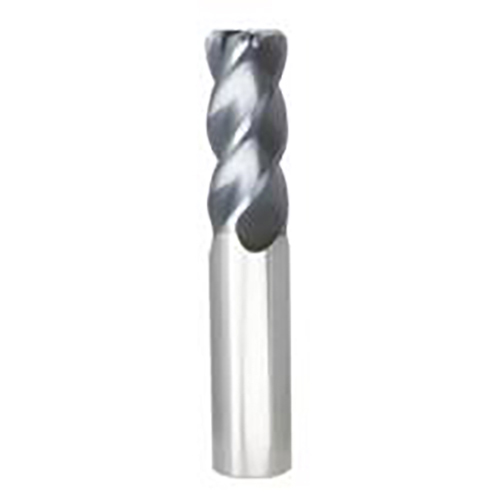 12mm Diameter x 12mm Shank 4-Flute AlTiN Coated Corner Radius Carbide End Mill product photo Front View L
