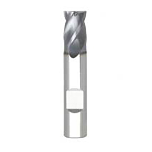 3/8" Diameter x 0.3750" Shank 4-Flute AlTiN Coated Corner Radius Carbide End Mill product photo Front View L