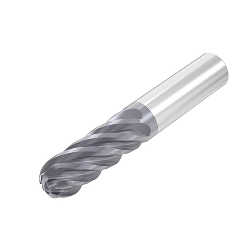 0.7500" Diameter x 0.7500" Shank 6-Flute Short Length AlTiN Coated Carbide Ball Nose End Mill product photo Front View L