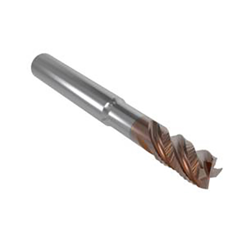 8mm Diameter x 8mm Shank 0.2mm Corner Chamfer 4-Flute Standard Length HXT Coated Carbide Corner Chamfer End Mill product photo Front View L