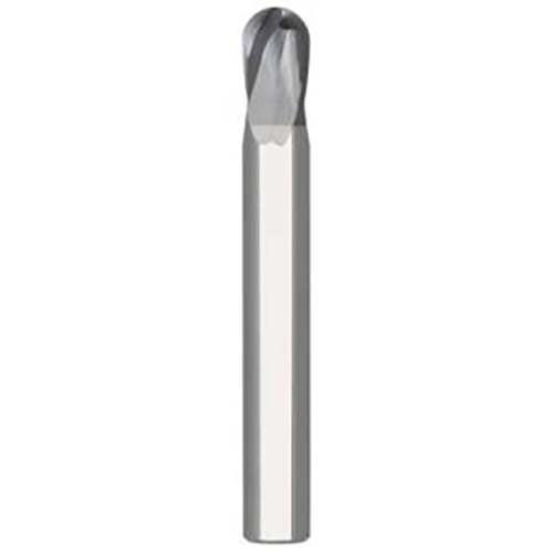 8.00mm Diameter x 8.00mm Shank 2-Flute Stub Length AlTiN Coated Carbide Ball Nose End Mill product photo Front View L