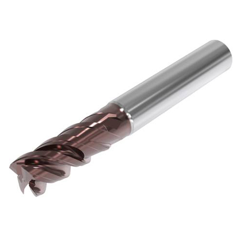 10mm Diameter x 10mm Shank 0.13mm Corner Chamfer 4-Flute Short Length HXT Coated Carbide Corner Chamfer End Mill product photo Front View L
