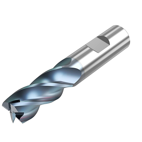 0.5000" Diameter x 0.5000" Shank 4-Flute Short HTA Coated Carbide Square End Mill product photo Front View L