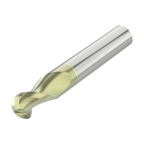 0.2500" Diameter x 0.2500" Shank 2-Flute Short Length ANF Coated Carbide Ball Nose End Mill product photo Front View L