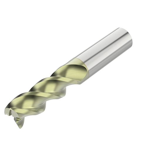 20mm Diameter x 20mm Shank 3-Flute Standard ANF Coated Carbide Square End Mill product photo Front View L