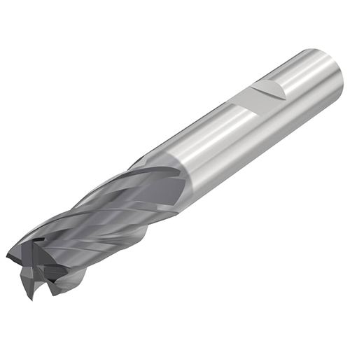 16mm Diameter x 16mm Shank 0.16mm Corner Chamfer 4-Flute Short Length SIRON-A Coated Carbide Corner Chamfer End Mill product photo Front View L