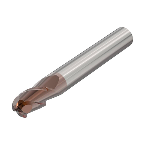 6.00mm Diameter x 6.00mm Shank 3-Flute Short Length HXT Coated IMG Ball Nose End Mill product photo Front View L