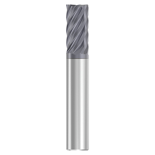 0.7500" Diameter x 0.7500" Shank 0.0100" Corner Chamfer 7-Flute Short Length AlTiN Coated Carbide Corner Chamfer End Mill product photo Front View L