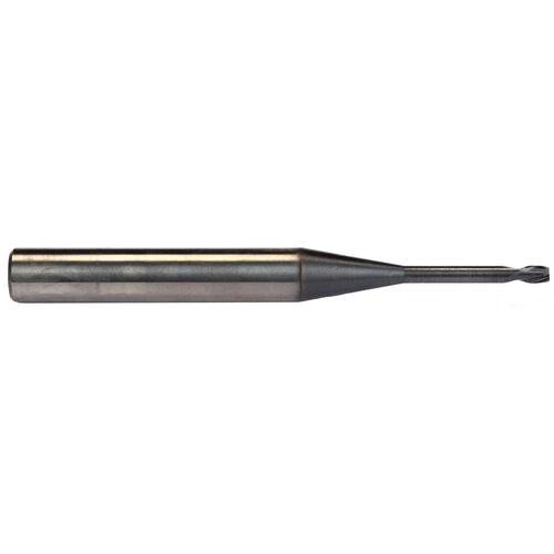 0.5mm Diameter x 6mm Shank 2-Flute Long Necked Design Premium Carbide End Mill product photo Front View L