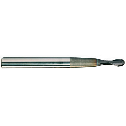 1.8mm Diameter x 6mm Shank 2-Flute Short Length Ball Nose Necked Design Premium Carbide End Mill product photo Front View L