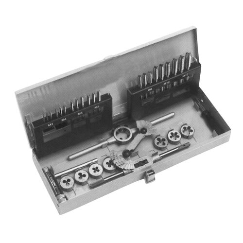 29pc 3mm - 12mm Tap & Die Set With Metal Case product photo Front View L