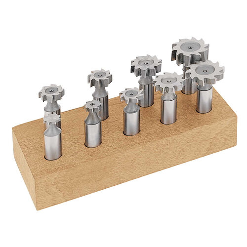 8 Pc. Staggered Tooth Woodruff Keyseat Cutter Set product photo Front View L