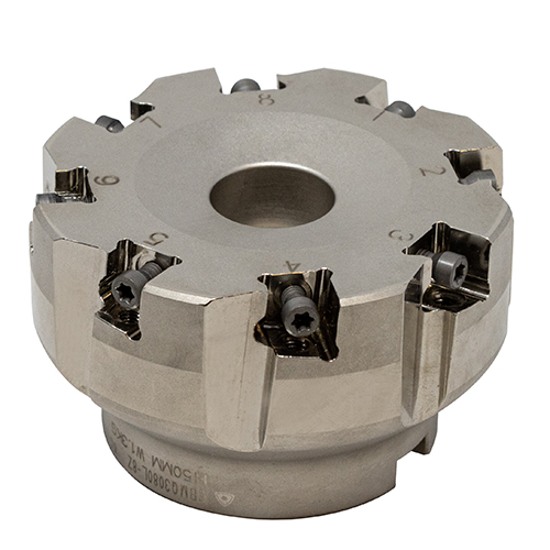 CBMQ3080L-8Z 80mm 8-Flute Indexable Square Shoulder Cube Mill Face Mill product photo Front View L
