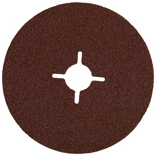 4-1/2" Diameter x 7/8" Hole A16 Brown Disc V Basic Sanding Disc product photo Front View L