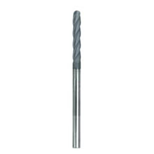 0.5000" Diameter x 0.5000" Shank 4-Flute Long Length Diamond CVD Coated Carbide Ball Nose End Mill product photo Front View L