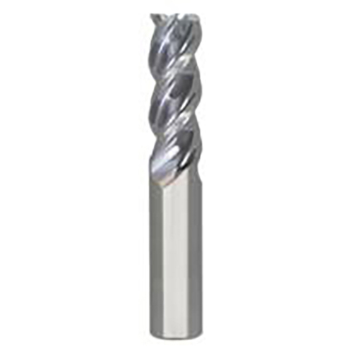 14mm Diameter x 14mm Shank 3-Flute Short TiCN Coated Carbide Square End Mill product photo Front View L