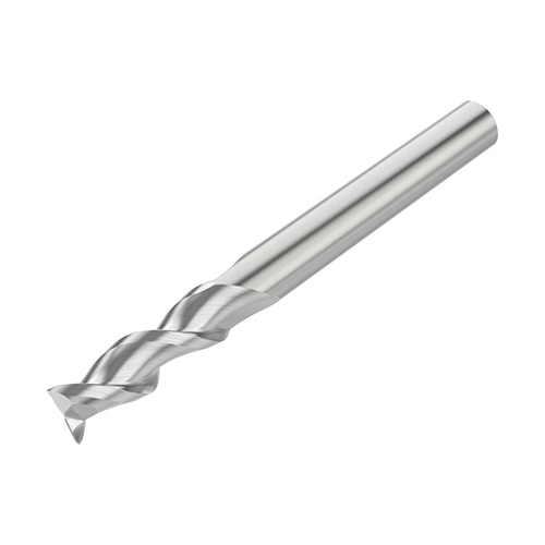 3/16" Diameter x 3/16" Shank 2-Flute Standard Length Uncoated Carbide End Mill product photo Front View L