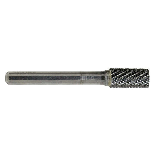 1/2" SB-5 Double Cut End Cutting Cylindrical Carbide Burr product photo Front View L
