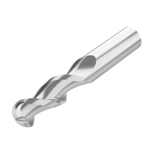 0.5000" Diameter x 0.5000" Shank 2-Flute Standard Length Uncoated Carbide Ball Nose End Mill product photo Front View L
