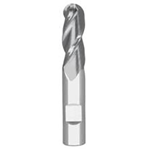 0.5000" Diameter x 0.5000" Shank 3-Flute Stub Length AlTiN Coated Carbide Ball Nose End Mill product photo Front View L