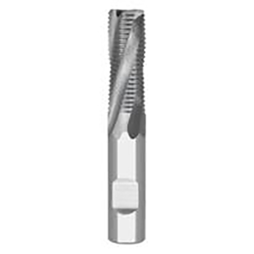 7/16" Diameter x 7/16" Shank 4-Flute Short Carbide Roughing End Mill product photo Front View L