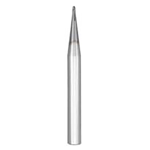 0.3750" Diameter x 0.3750" Shank 2-Flute Stub Length AlTiN Coated Carbide Ball Nose End Mill product photo Front View L