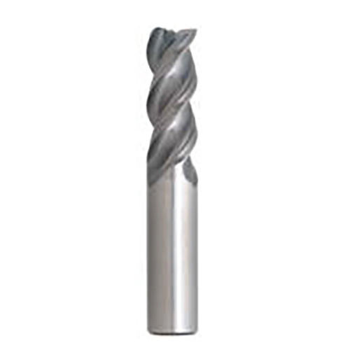 1" Diameter x 1" Shank 3-Flute Standard Length TiCN Coated Carbide End Mill product photo Front View L
