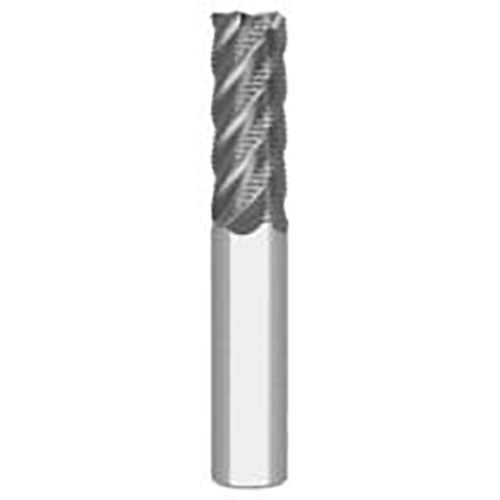 3/8" Diameter x 3/8" Shank 5-Flute Standard Length AlTiN Coated Carbide Roughing End Mill product photo Front View L